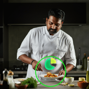 An Indian chef preparing a dish based on the health goals